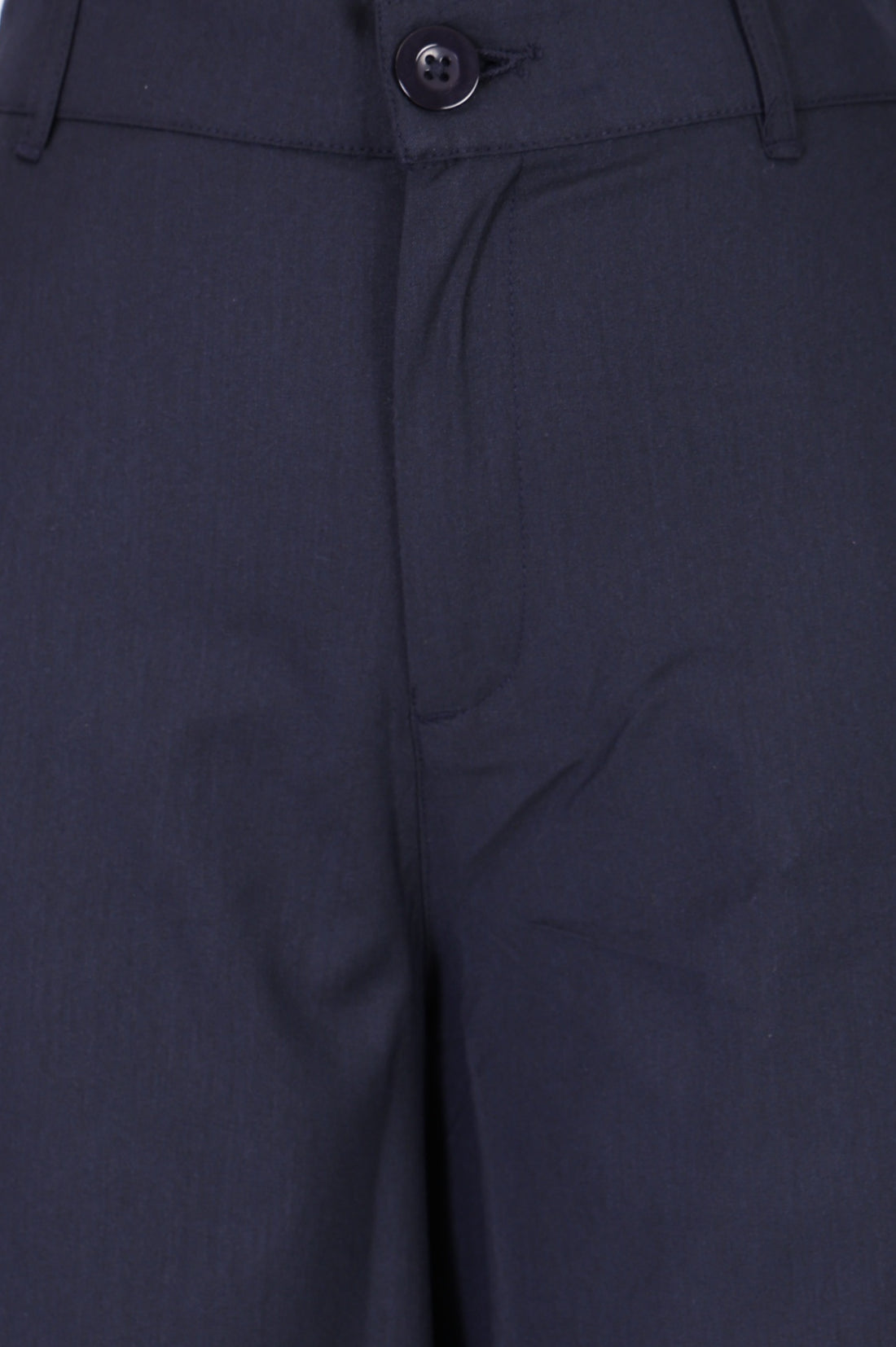 Navy Blue Wide-Leg Ankle Length Pants