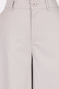 Beige Solid Ankle Length High Rise Boss pant