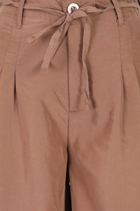 Brown Wide-Leg Ankle Length Boss Pant