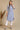 Blue and White Striped Crepe Kurta with Circular Hemline