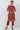 Red Abstract Printed Mirror Work Organza Straight Kurta