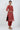 Red Abstract Printed Mirror Work Organza Straight Kurta