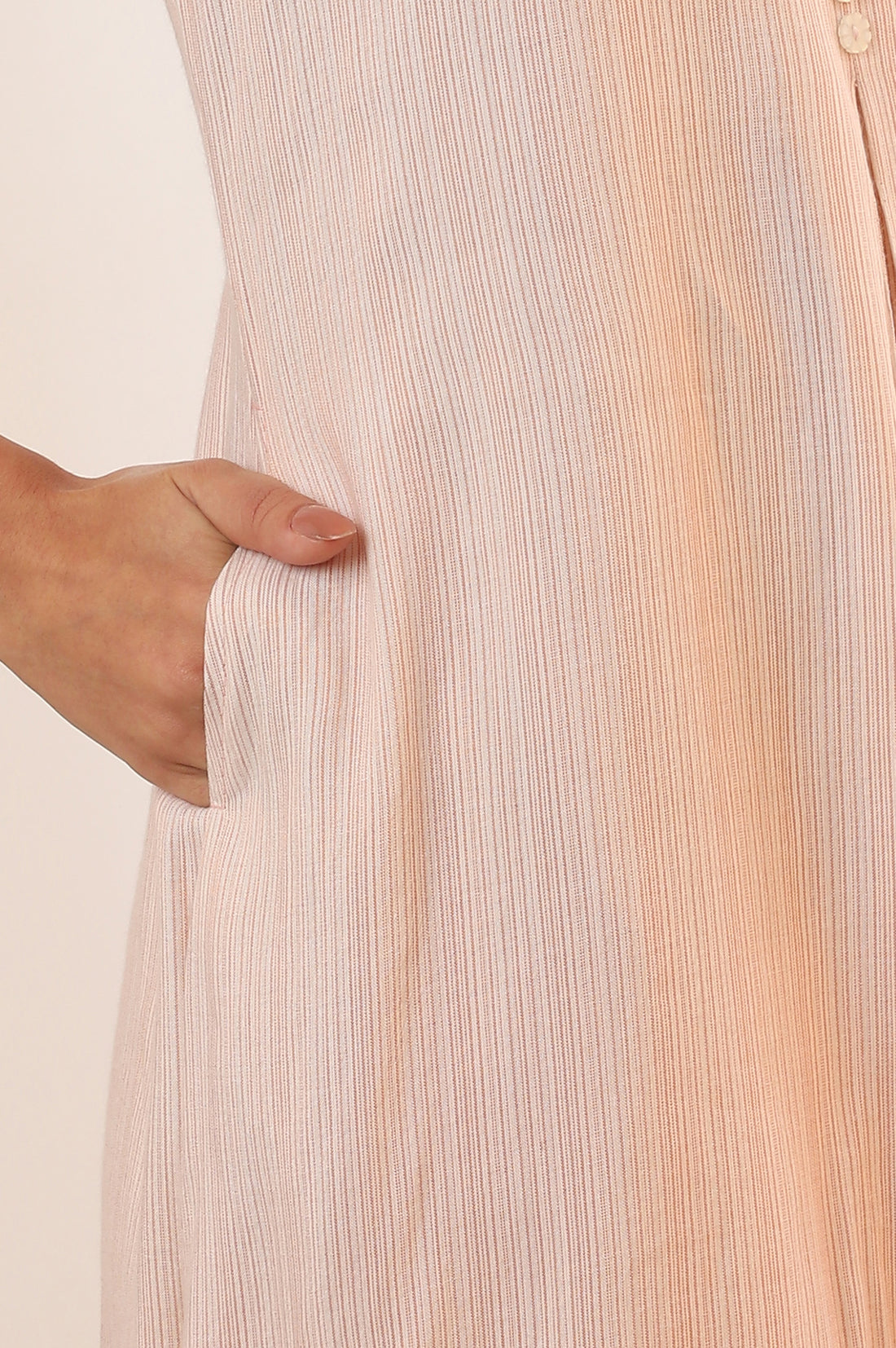 White and Brown Striped Yarn Dyed Flared Kurta