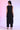Black Solid Textured Rayon Sleeveless Straight Kurta