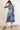 Blue Shibori Printed A-Line Kurta with Lace Detail