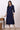 Indigo Blue Pokla Dots Cotton Rayon Pleated A-line Kurta