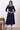 Indigo Blue Pokla Dots Cotton Rayon Pleated A-line Kurta