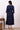 Indigo Blue Pokla Dots Cotton Rayon Pleated A-line Kurta