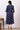 Midnight blue Polka Dots Cotton Rayon A-line Kurta