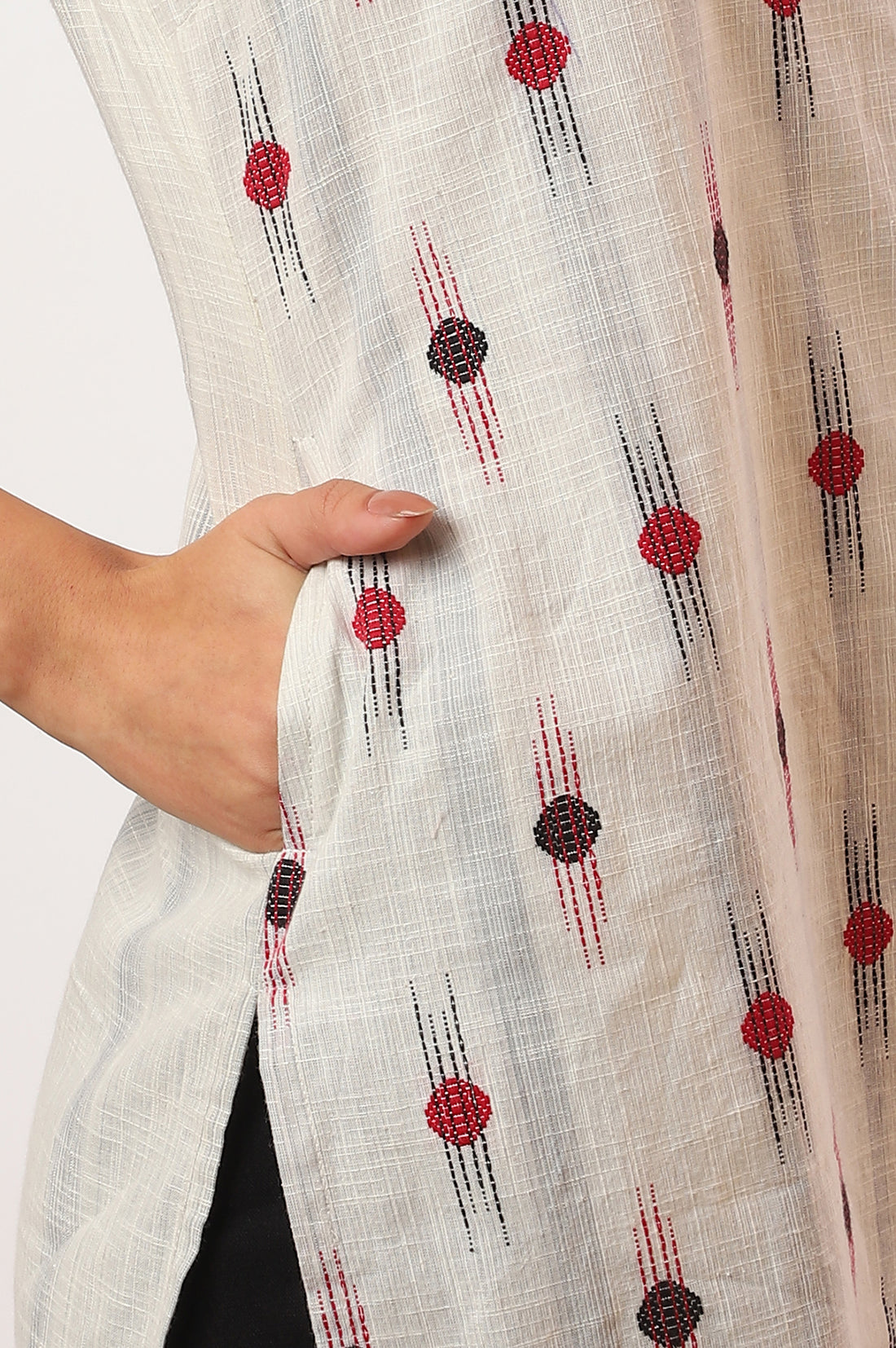 Grey Yarn Dyed Straight Pure Cotton Kurta