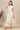 Off-White Floral Printed Kota Anarkali Kurta with Embroidered Neck