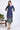 Blue Floral Printed Rayon Straight Kurta in Sweetheart Neck