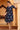 Blue Digital Foil Floral Printed Curved A-line Kurta