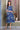Blue Floral Printed Kota Anarkali Kurta with Gota Patti