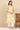 Yellow Floral Printed A-line Kota Kurta in Boat Neck
