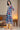 Navy Blue Digital Printed Zari Kota Flared Kurta