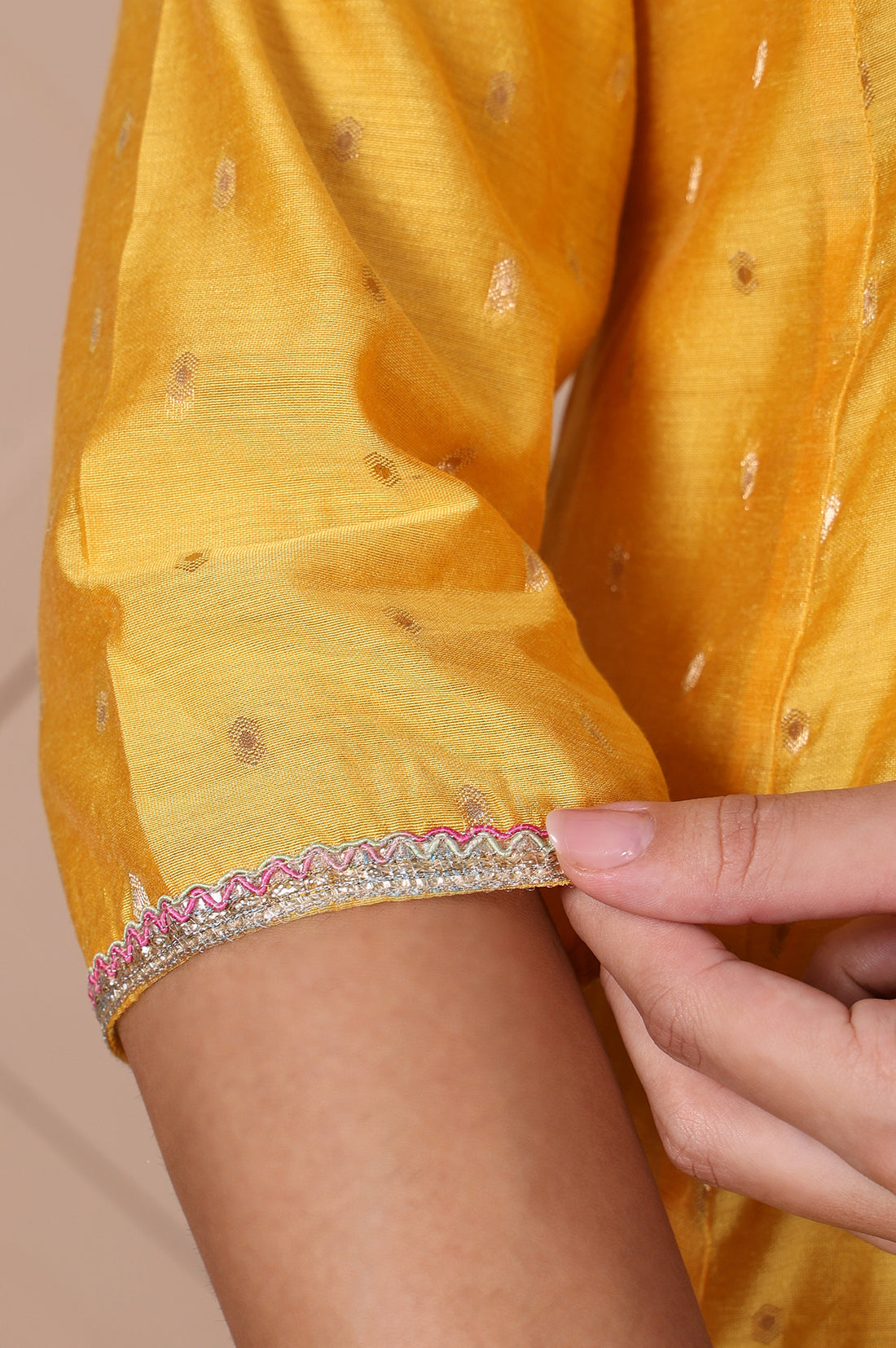 Yellow Embroidered Flared Kurta
