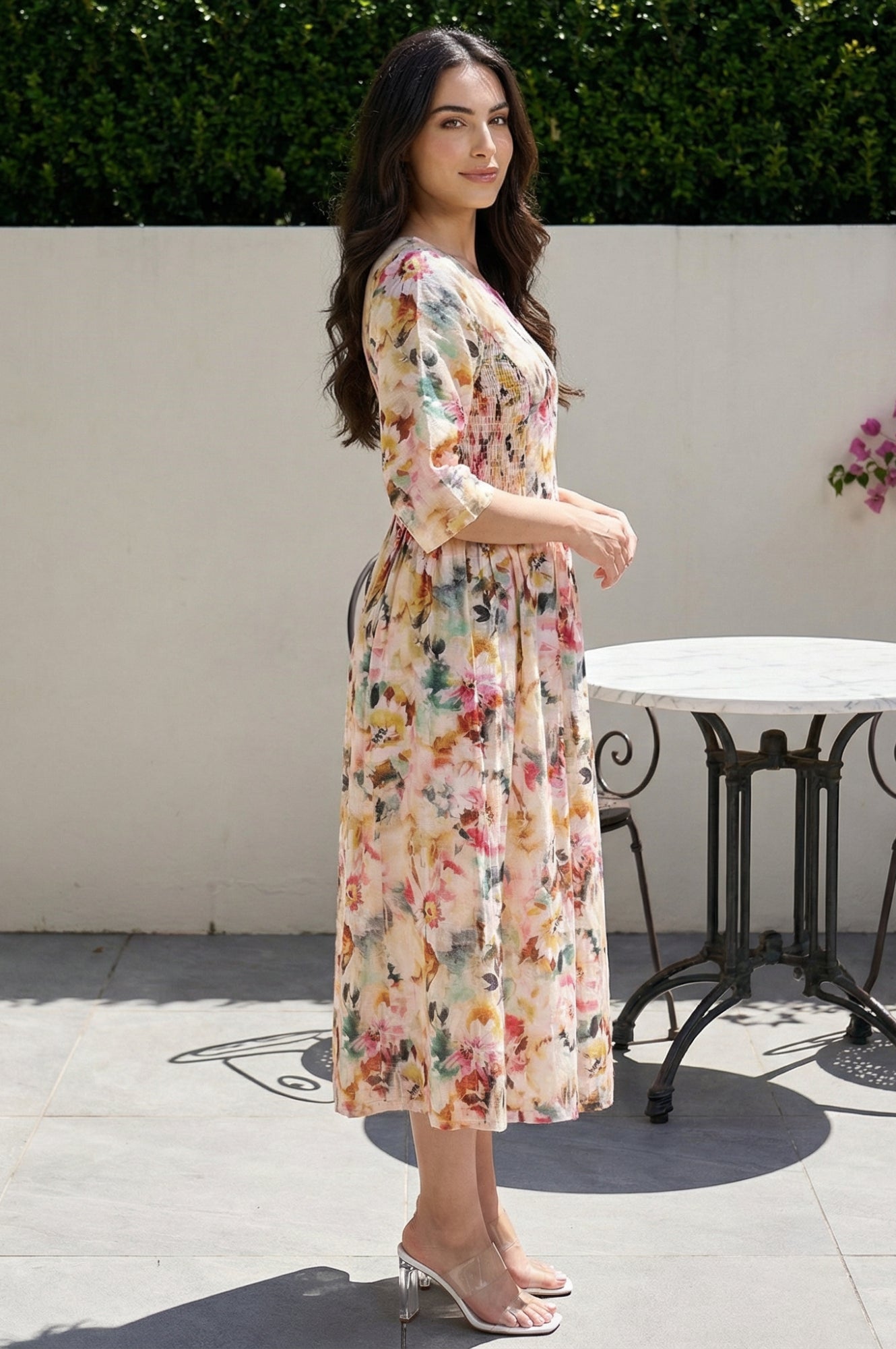 Buy Multicolor Floral Printed A-line Dress Online for Woman