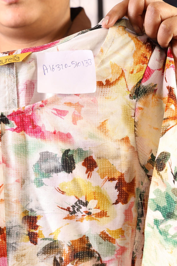 Multicolor Floral Printed A-line Dress