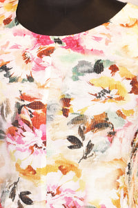 Multicolor Floral Printed A-line Dress