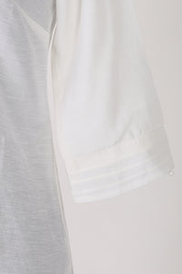 White Solid Lyocell Linen Blend Straight Kurta