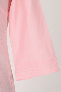 Pastel Pink Solid Lyocell Linen Blend Straight Kurta