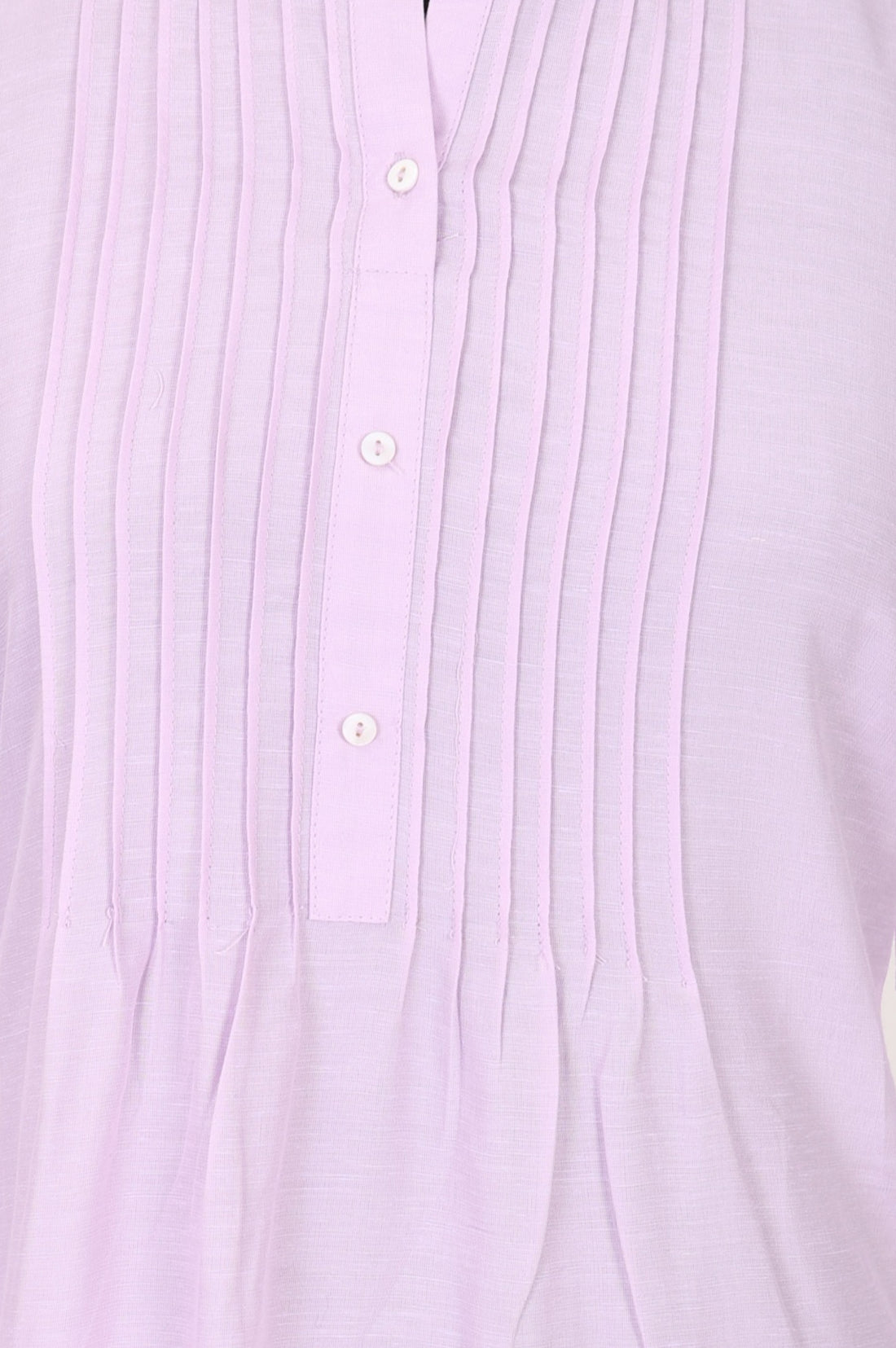 Lavender Solid Lyocell Linen Blend Straight Kurta