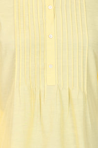 Light Yellow Solid Lyocell Linen Blend Straight Kurta