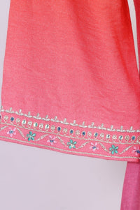 Multicolor Ombre Thread Embroidered Rayon Blend Straight Kurta