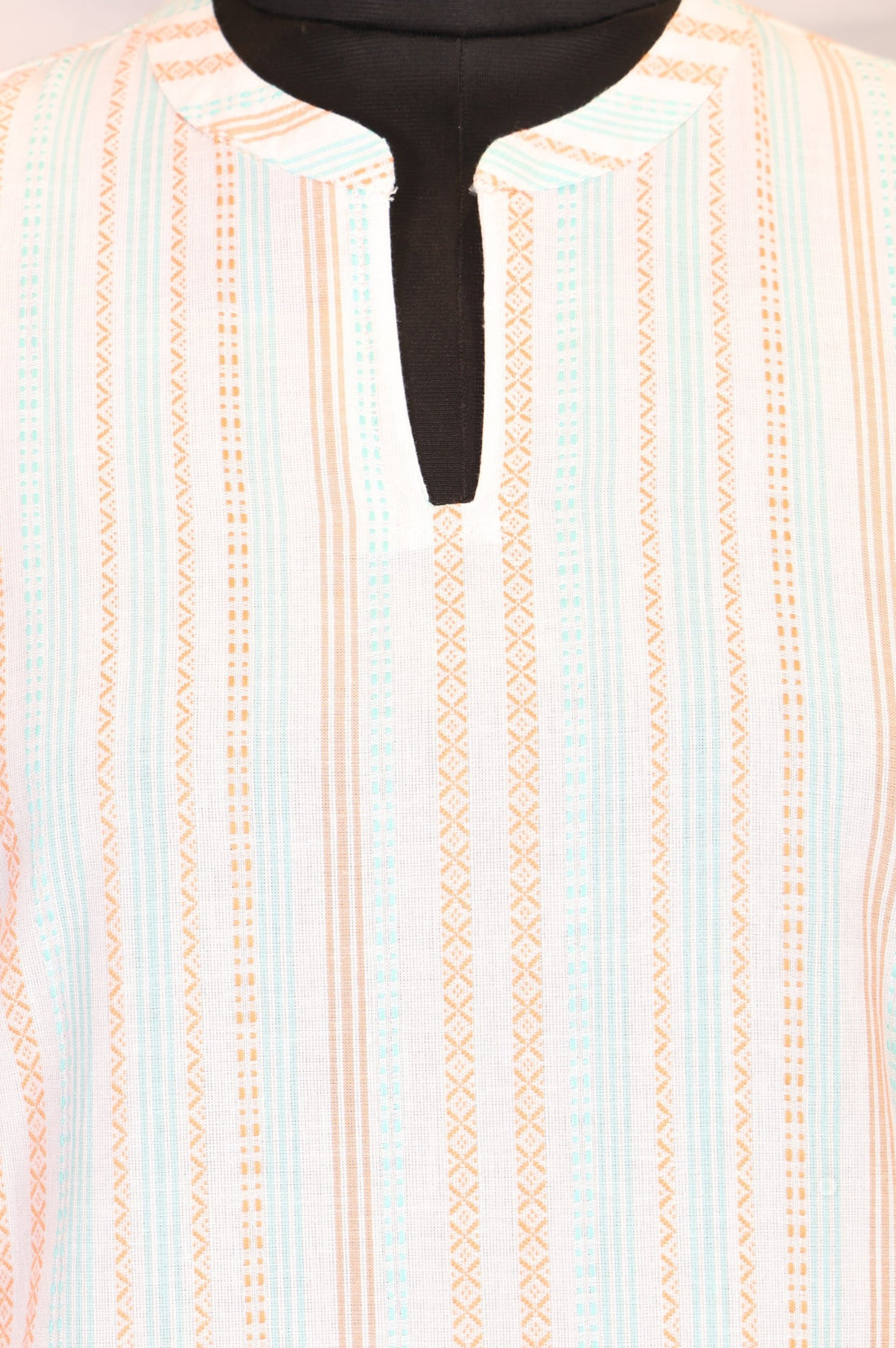 Off White Striped Pure Cotton Straight Kurta