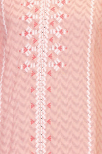 Peach Embroidered Dobby Straight Kurta