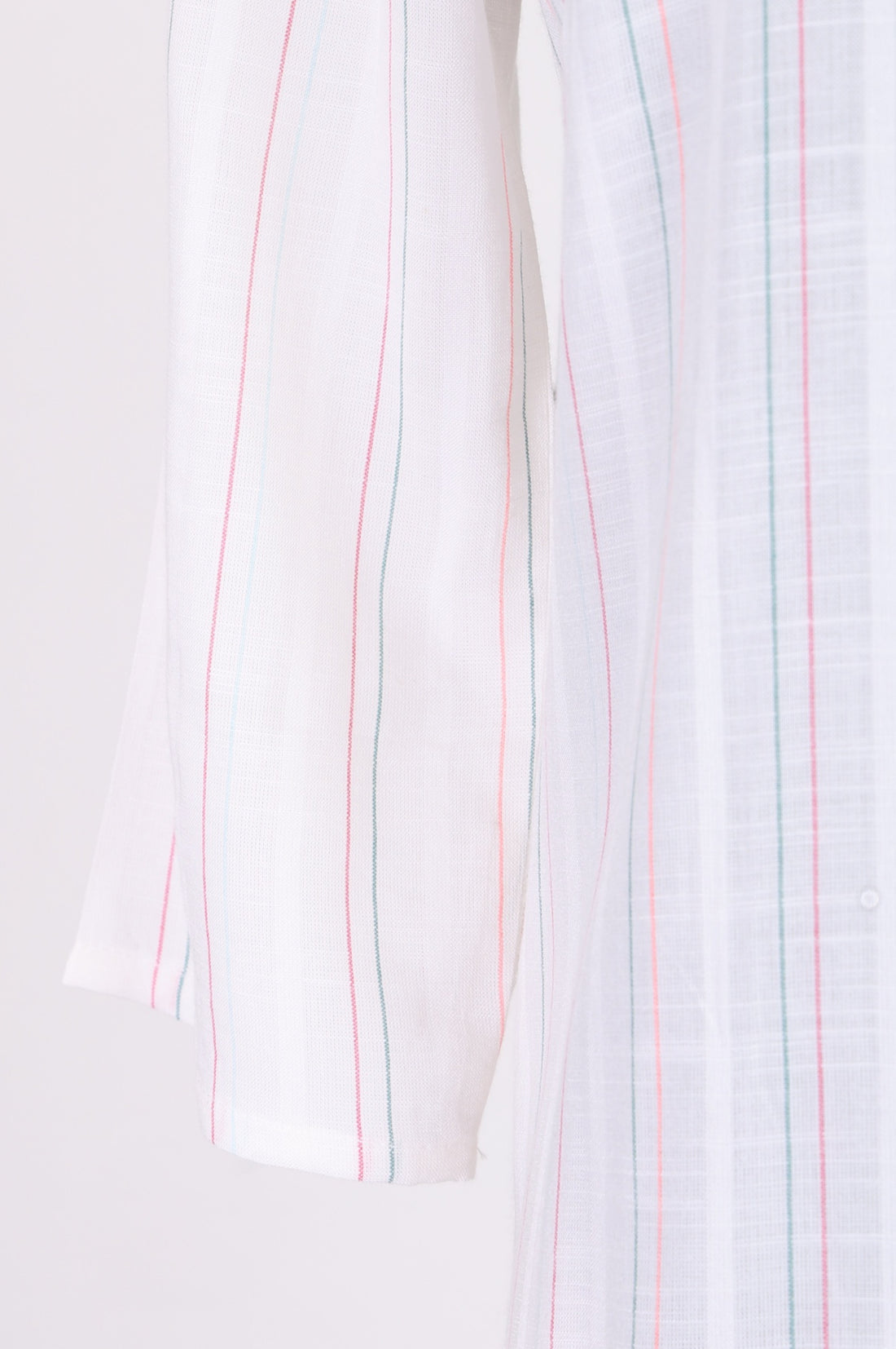 Off White Striped Yarn Dyed Straight Kurta