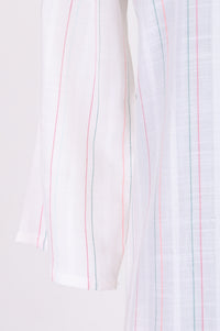 Off White Striped Yarn Dyed Straight Kurta