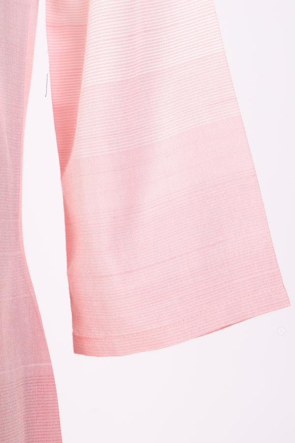 Pink Ombre Yarn Dyed Textured Rayon Straight Kurta