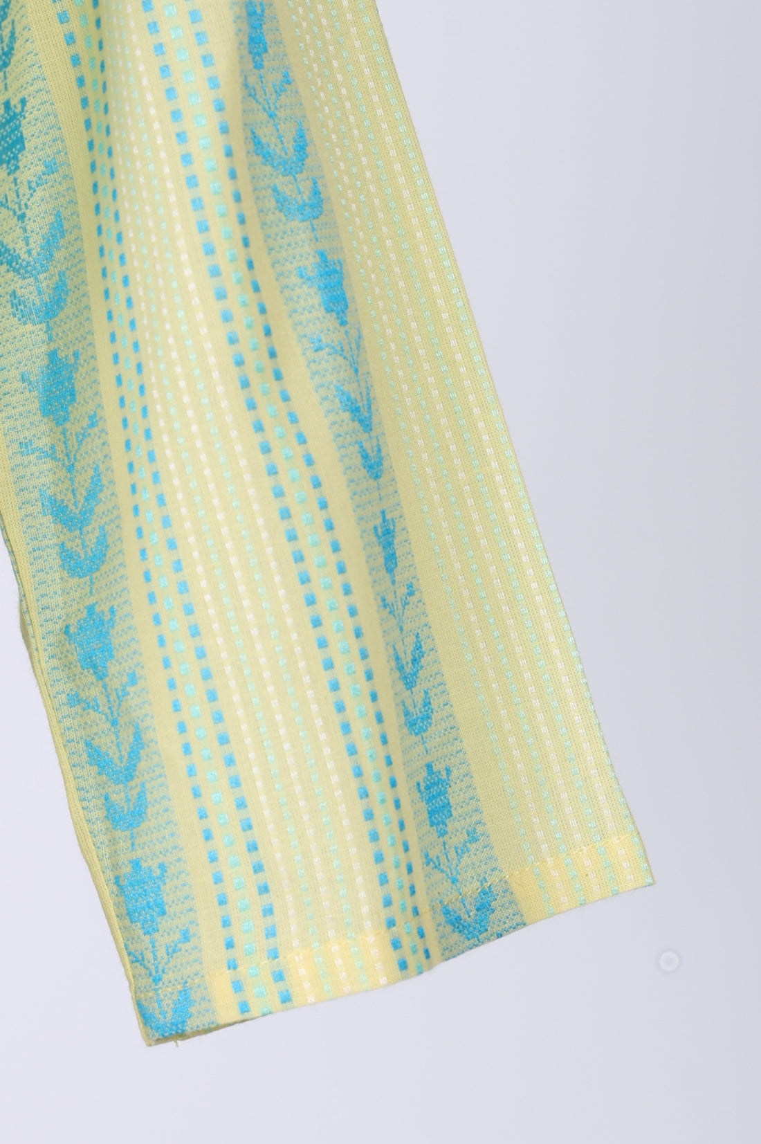 Yellow Yarn Dyed Striped Pure Cotton Straight Kurta