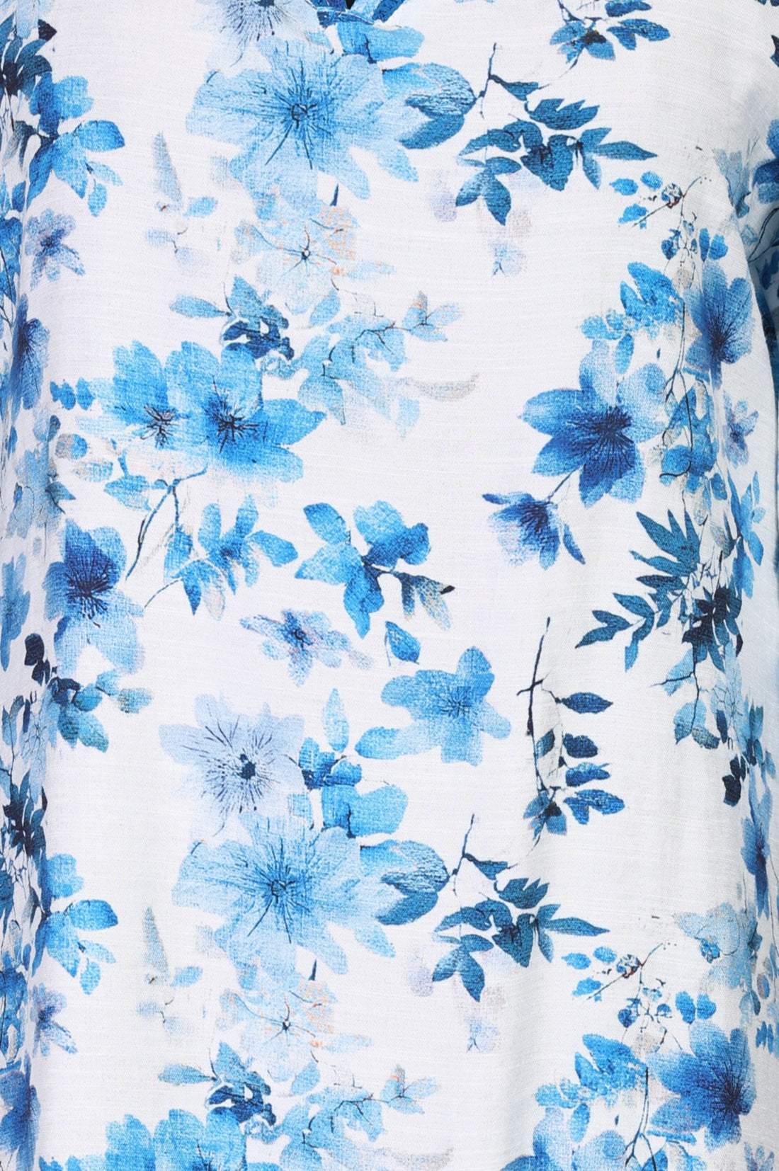 White Floral Printed A-line Kurta
