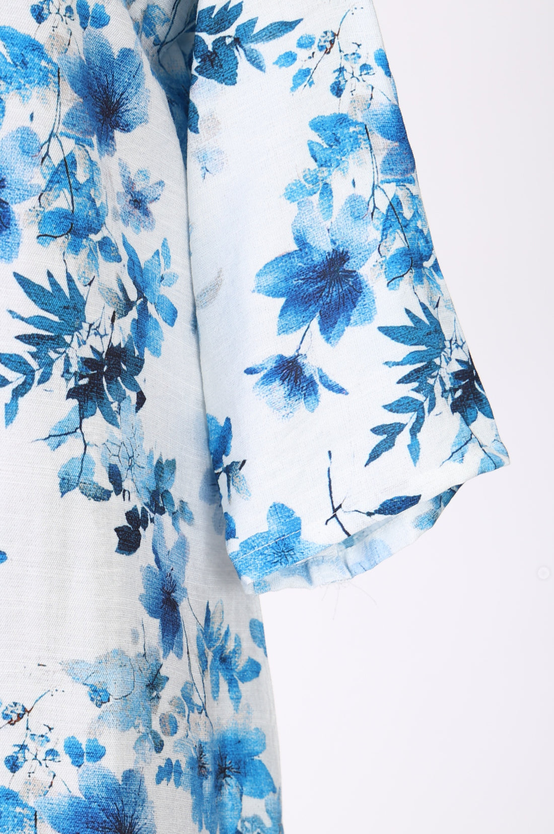 White Floral Printed A-line Kurta