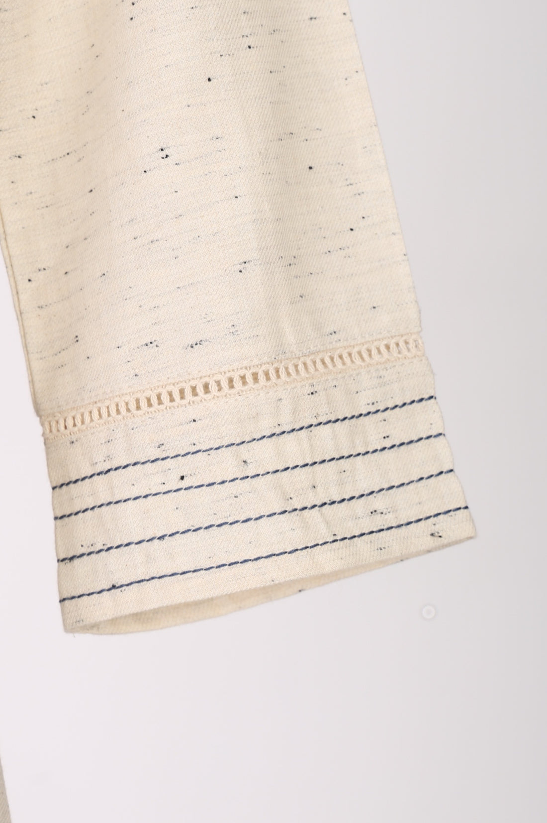 Beige Solid Yarn Dyed Cotton Blend Straight Kurta