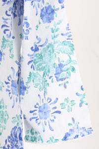 Off White Floral Printed Pure Cotton Straight Kurta