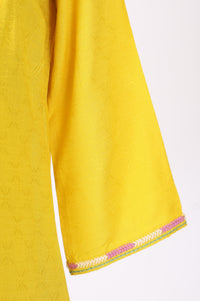 Yellow Embroidered Straight Kurta