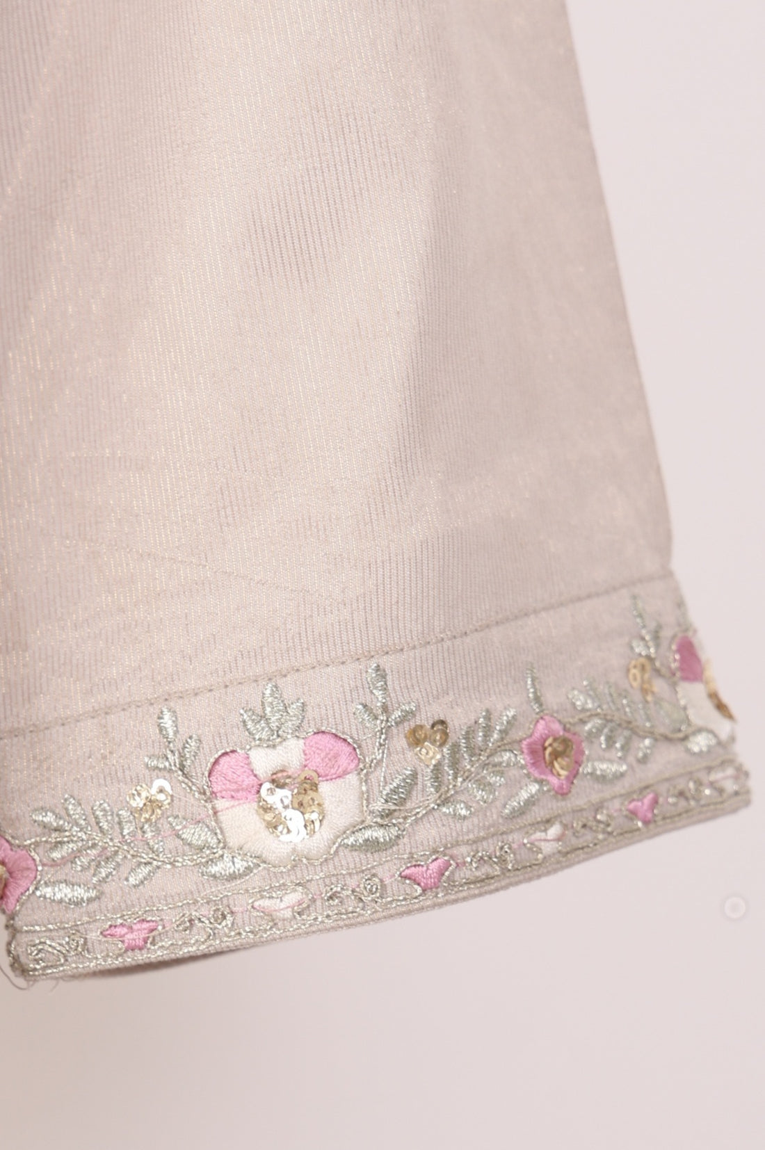 Grey Yarn Dyed Embroidered Sequins Straight Kurta