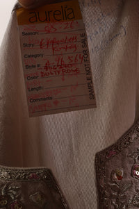 Beige Embroidered Yarn Dyed Straight Kurta