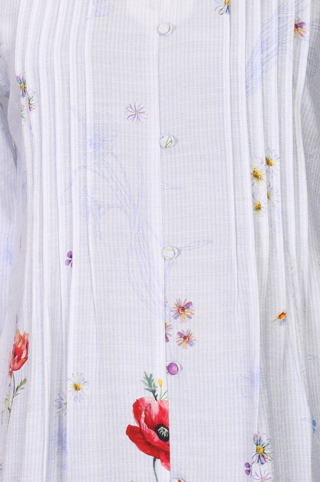 Ink Blue Floral Printed Rayon Blend Straight Kurta