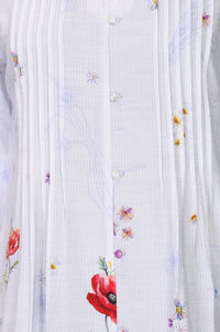 Ink Blue Floral Printed Rayon Blend Straight Kurta
