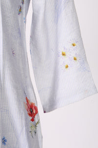 Ink Blue Floral Printed Rayon Blend Straight Kurta