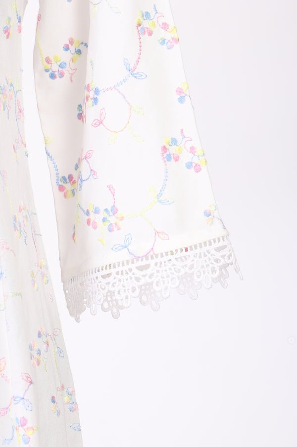 White Embroidered Rayon Anarkali Kurta