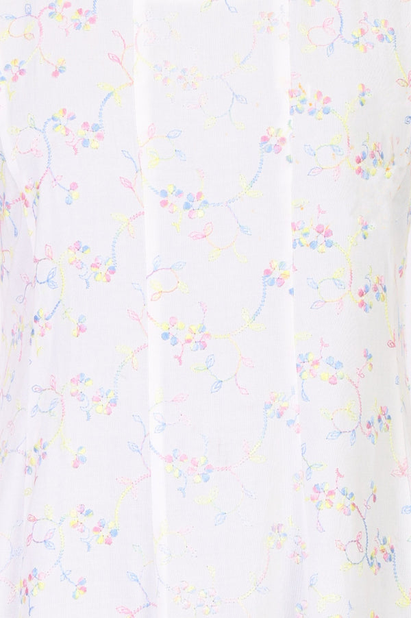 White Embroidered Rayon Anarkali Kurta