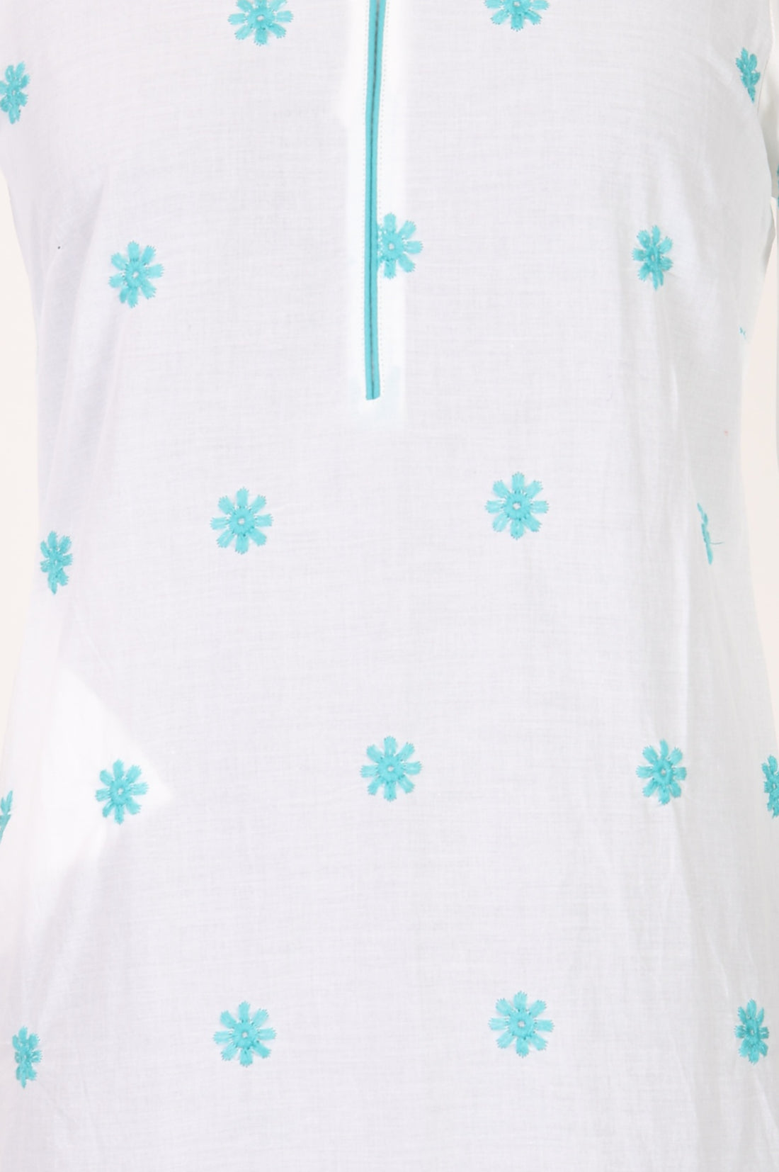 White Schiffli Embroidered Pure Cotton Straight Kurta