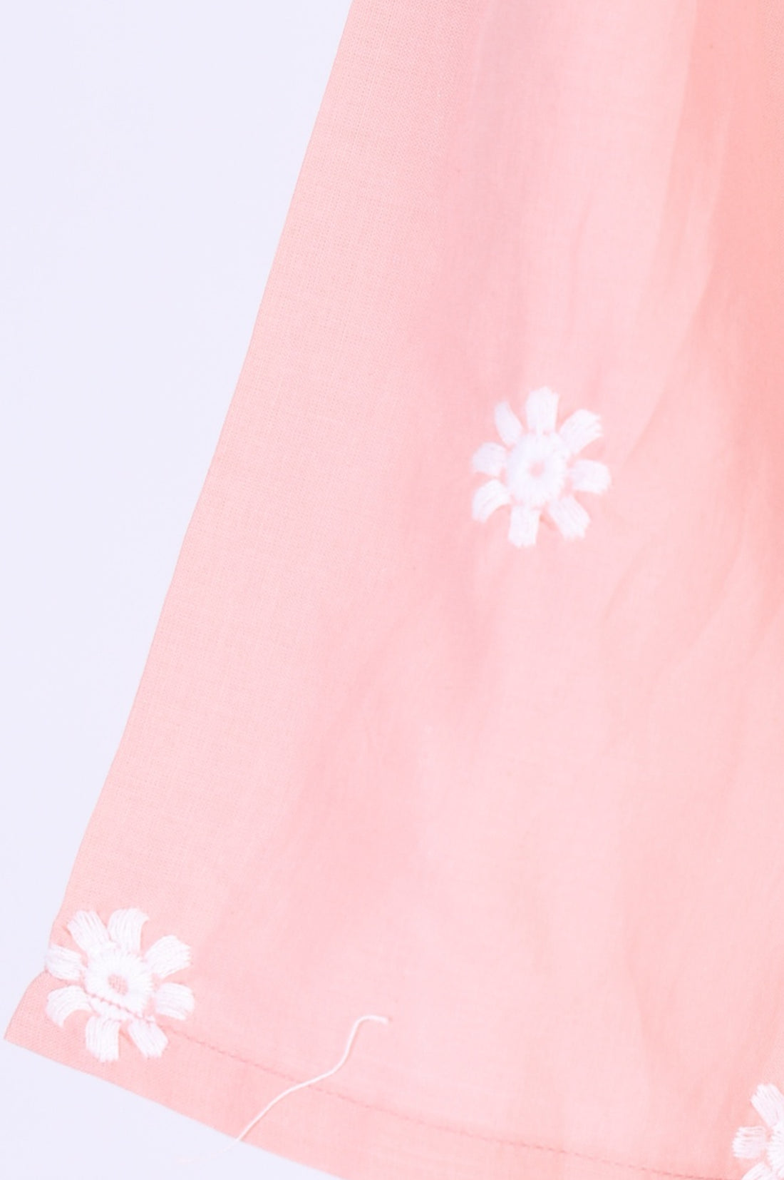 Pink Thread Embroidered Pure Cotton Straight Kurta