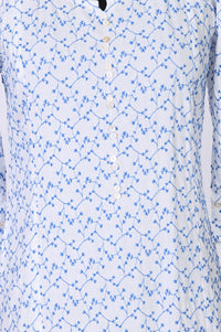 White Thread Embroidered Rayon A-line Kurta